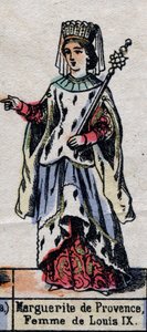 Ritratto di Margherita di Provenza (1221-1295), moglie di Luigi IX di Francia. (dinastia dei Capetingi). Illustrazione fine XIX secolo.