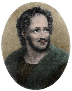 Ritratto di Mathurin Regnier Poeta francese (1573-1613) - Ritratto di Mathurin Regnier (1573-1613), satirico francese, Incisione da French School