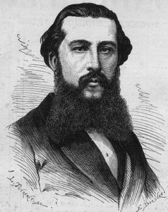 Ritratto di Paul Soleillet (1842-1886), esploratore francese. Incisione in 
