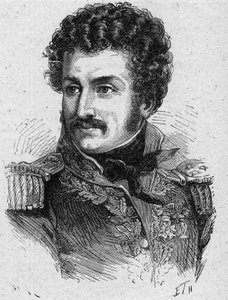 Ritratto di Pierre Yriex Daumesnil (1776-1832), generale francese durante il Primo Impero e la Restaurazione - Incisione del 1889 - Collezione privata