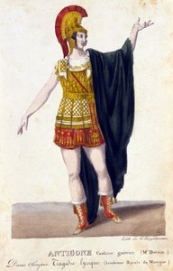 Ritratto di Prosper Derivis (1808-1880) nel ruolo di Antigone nella tragedia lirica Olympia di Gaspare Spontini (1774-1851) compositore italiano da French School