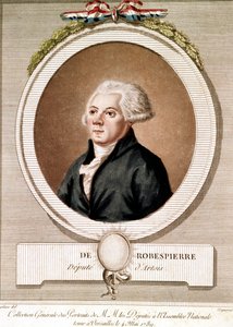 Ritratto di Robespierre (incisione) - Ritratto di Maximilien Robespierre in medaglione nella serie dei ritratti dei deputati all