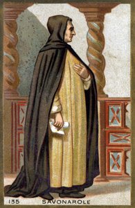 Ritratto di Girolamo Savonarola (1452-1498). Cromolitografia della fine del XIX secolo