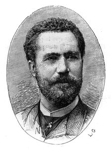 Ritratto di Sebastian Julian Gayarre Garjon (1844-1890), tenore spagnolo. Incisione in "Le Monde Illustré", 20 marzo