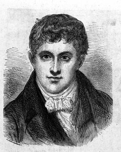 Ritratto di Sir Humphry Davy (1778 - 1829), chimico e fisico britannico - in "Album della Scienza; illustri scienziati; Grandi Scoperte" 1896. da French School