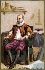 Ritratto di Salomon de Caus (1576-1626). Cromolitografia della fine del XIX secolo. da French School
