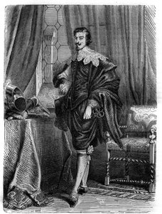 Ritratto di Thomas Wentworth (1593-1641), Conte di Strafford, statista inglese, Cavaliere della Giarrettiera e figura importante negli eventi che portarono alla prima rivoluzione inglese. Incisione in 