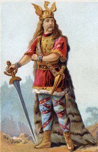Ritratto di Vercingetorige (72-46 a.C.), Re dei Galli. Cromolitografia intorno al 1890