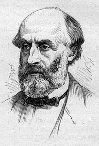 Ritratto di Victor de Laprade (1812-1883), poeta e accademico francese. Incisione in 
