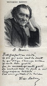 Ritratto di Victorien Sardou (1831-1908), drammaturgo, in "Le Petit Parisien". da French School