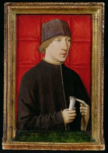 Ritratto di un uomo che tiene un rotolo, c.1480-1510 da French School