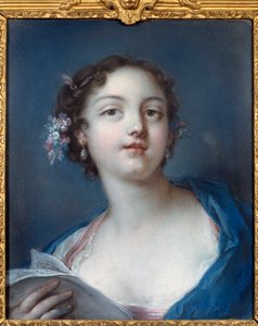 Ritratto di una ragazza che legge uno spartito (pittura anonima) da French School