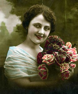 Ritratto di una donna con un mazzo di fiori c. 1898