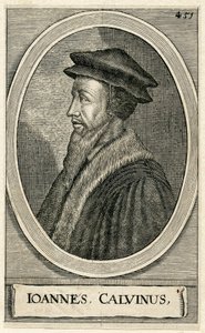Ritratto del teologo francese Giovanni Calvino da French School