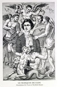 Ritratto del Marchese de Sade circondato da diavoli