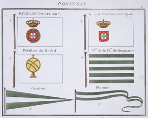 Bandiere portoghesi, da un libro francese delle bandiere, c.1819 da French School