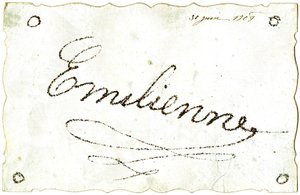 Cartolina: Emilienne, datata 30 giugno