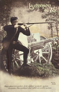 Cartolina raffigurante il Canto dei 75, 1914-18