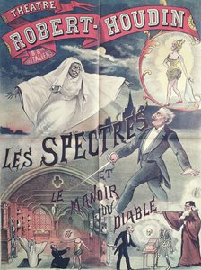 Poster pubblicitario per Fantasmi e la Casa del Diavolo al Teatro Robert-Houdin, Parigi, c.1870