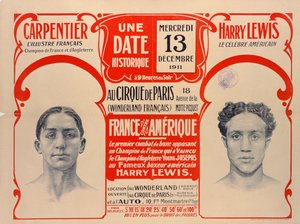 Poster pubblicitario per il match di boxe tra Carpentier e Harry Lewis, 1911