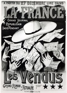 Poster pubblicitario del romanzo Les Vendus riguardante l