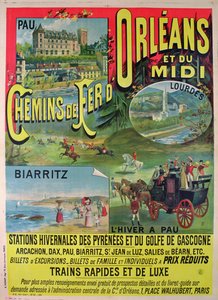 Poster pubblicitario delle ferrovie di Orleans e Midi, Francia