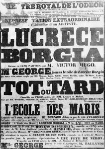 Poster per la rappresentazione di Lucrezia Borgia all