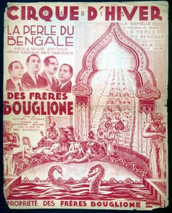 Poster per lo spettacolo dei fratelli Bouglione "La perla del Bengala" al Cirque d