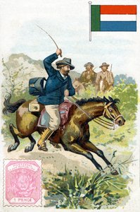 Postino che consegna la posta nel Transvaal, fine XIX secolo da French School