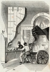 Poste: il carico della posta - Incisione in "Tableau-de-Paris" di Edmond Texier 1852