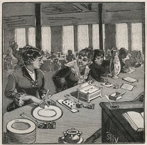 Ceramica: laboratorio di pittura su porcellana nel XIX secolo in Francia. Incisione del 1880 in 