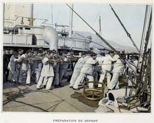Preparativi per la partenza - in "Album militare - Marina: La vita a bordo" da French School