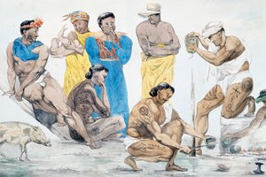 Preparazione del pasto a Tahiti, 20 maggio