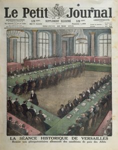 Presentazione delle Condizioni di Pace Alleate ai Delegati Tedeschi il 7 maggio 1919 a Versailles, copertina di Le Petit Journal, 25 maggio 1919 da French School