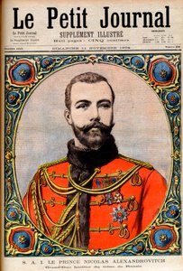 Principe Nicola Aleksandrovich, erede al trono russo (futuro Imperatore e Zar Nicola II) - Illustrazione per Le Petit Journal da French School