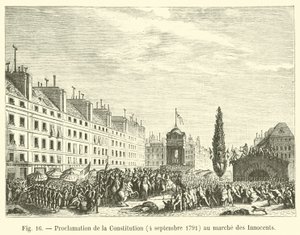 Proclamazione della Costituzione, 4 settembre 1791, al mercato degli Innocenti da French School