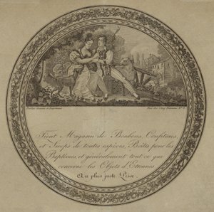 Etichetta del prodotto per una confetteria francese