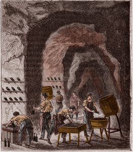 Produzione di champagne - Incisione in 