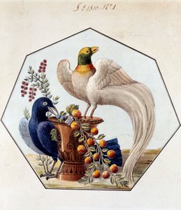 Progetto per il tavolo degli uccelli in porcellana di Alexandre Brongniart. 1810 Sèvres, archivi della Manifattura di Sèvres da French School