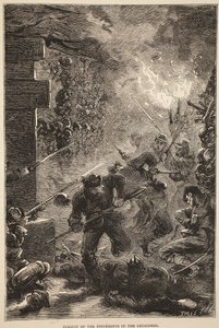Inseguimento degli insorti nelle catacombe, maggio 1871, illustrazione da Cassells History of the War between France and Germany, 1870-1871
