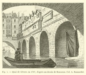 Quai de Gevres nel 1787, secondo un disegno di Rousseau Col A Bonnardot