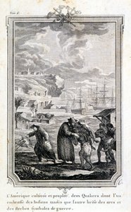 Missionari quaccheri che cercano di evangelizzare gli indiani d