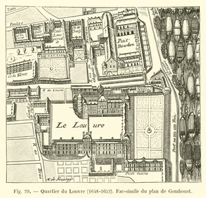 Quartiere del Louvre, 1648-1652, Fac-simile del piano di Gomboust da French School