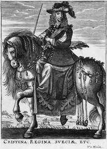 Regina Cristina di Svezia (1626-89) a cavallo