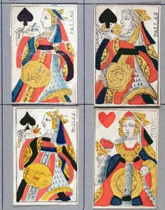 Regina di Picche e Regina di Cuori, carte da gioco, XVII - XVIII secolo da French School