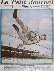 Record di salto in alto agli 8° Giochi Olimpici, Parigi, 1924, illustrazione di copertina da Le Petit Journal 20 luglio 1924 da French School