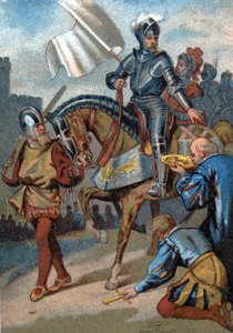 Recupero di Calais dagli inglesi da parte del Duca di Guisa nel 1558. Cromolitografia della Serie "Educazione Patriottica attraverso l