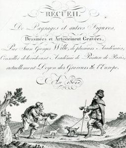 Recueil de Paysages et autres figures, dessinees et Artistement Gravees di Johann Georg Wille da French School