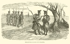Cambio della guardia in Polonia (incisione)