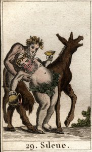 Rappresentazione di Sileno, compagno di Bacco, ubriaco, sostenuto da un satiro. Da 